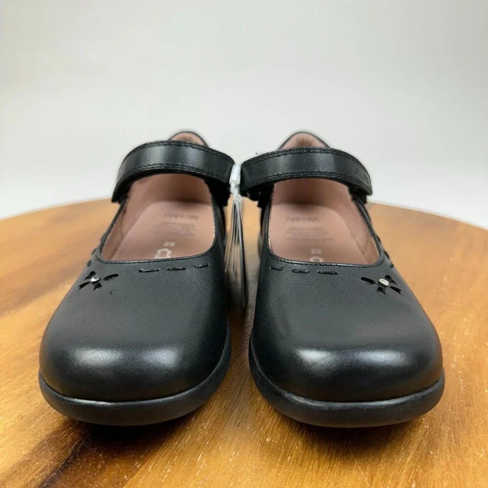 New NWOB Little Kids Geox Naimara Leather Mary Jane Black School Shoes Size 11 C